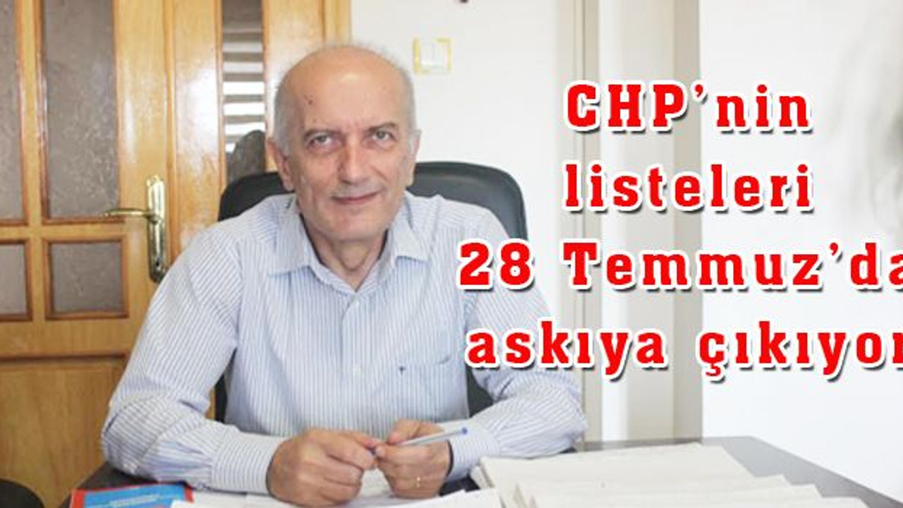 CHP’nin listeleri 28 Temmuz’da askıda