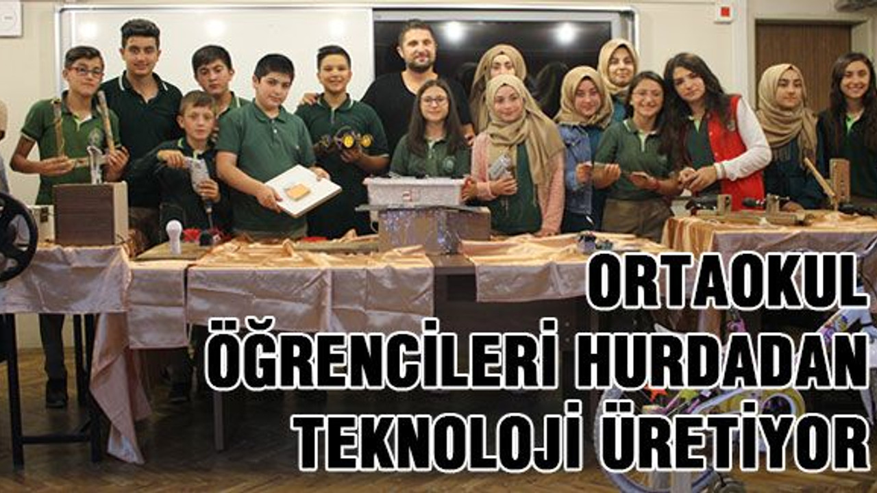 Ortaokul öğrencileri hurdadan teknoloji üretiyor
