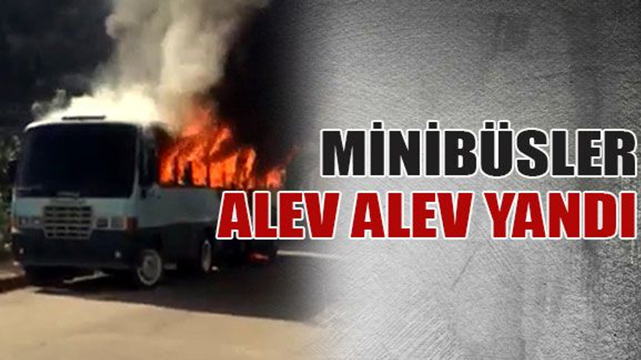İzmit'te minibüsler alev alev yandı