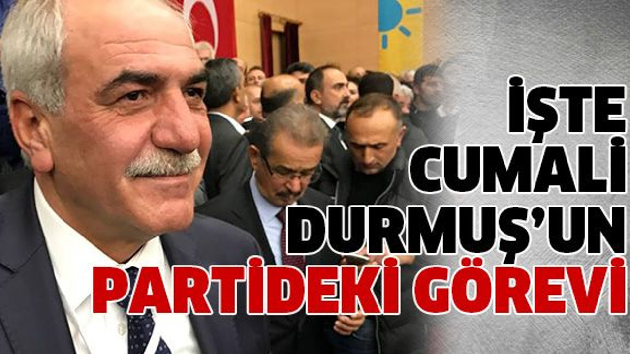 İşte Cumali Durmuş'un yeni partideki görevi