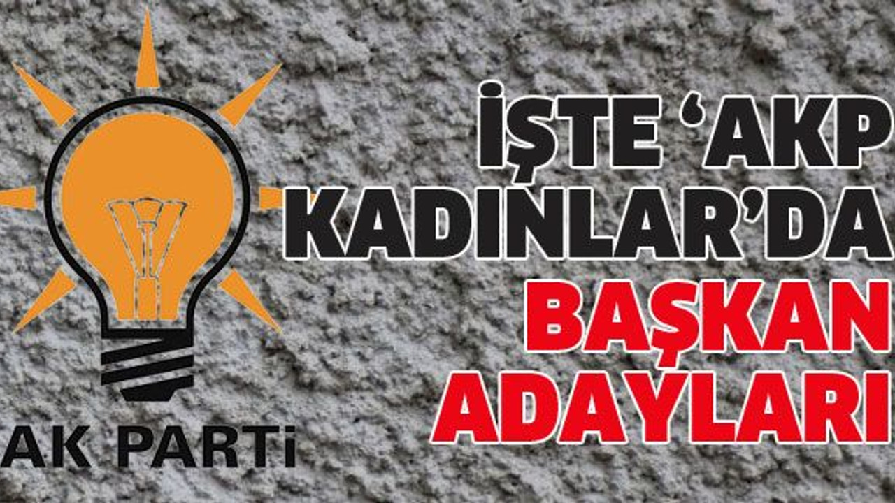 İşte AKP Kadınlar’da başkan adayları