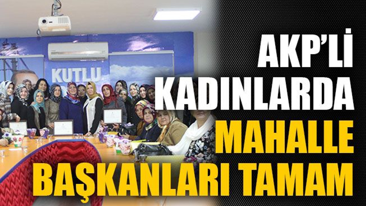 AKP’li kadınlarda mahalle başkanları tamam