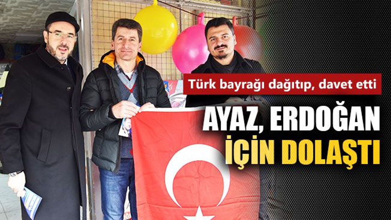 Ayaz, bayrak dağıtıp mitinge davet etti!