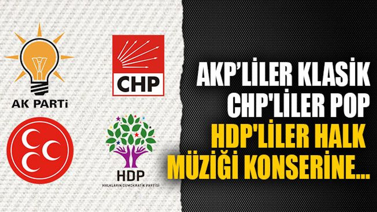 AKP’liler klasik CHP'liler pop HDP'liler halk müziği konserine…