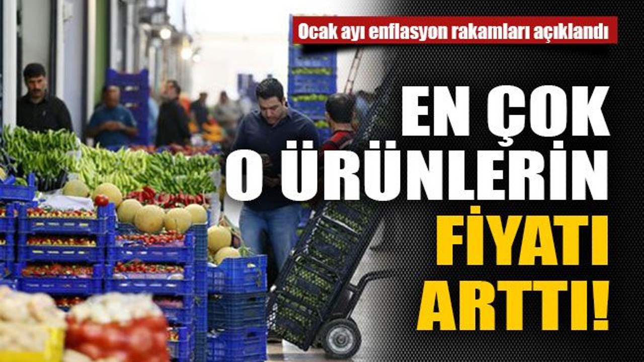 Ocak ayı enflasyon rakamları açıklandı