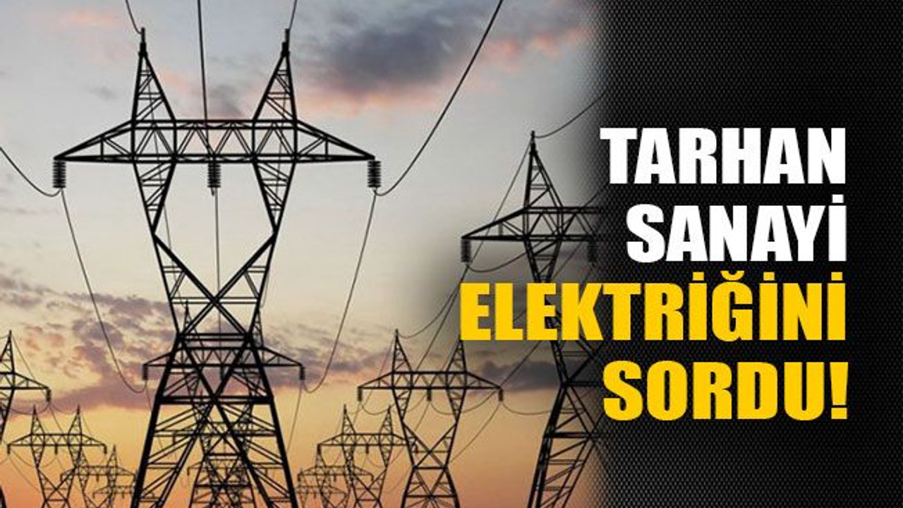 Tarhan sanayi elektriğini sordu!