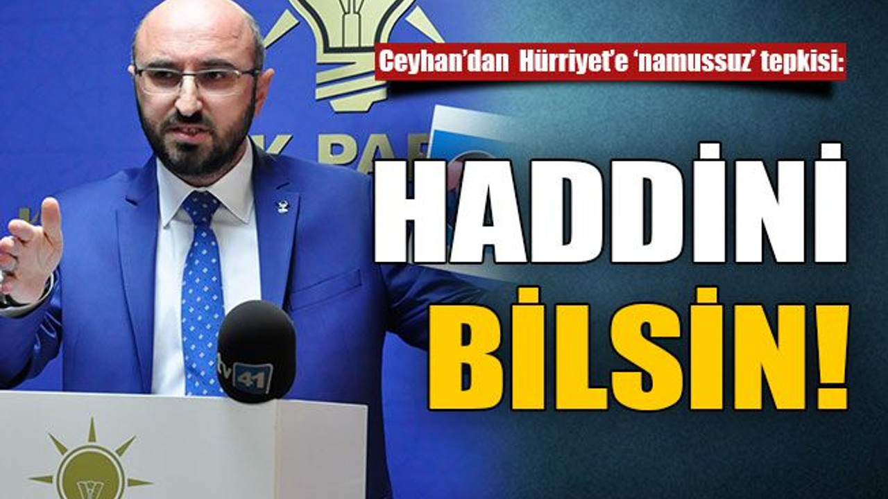 Ceyhan’dan Hürriyet’e ‘namussuz’ tepkisi: Haddini bilsin!