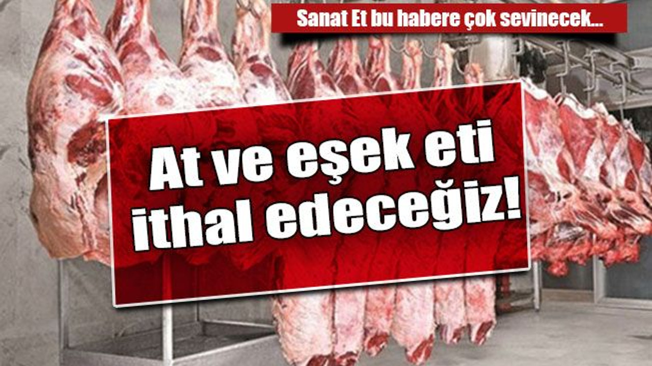 At ve eşek eti ithal edeceğiz!