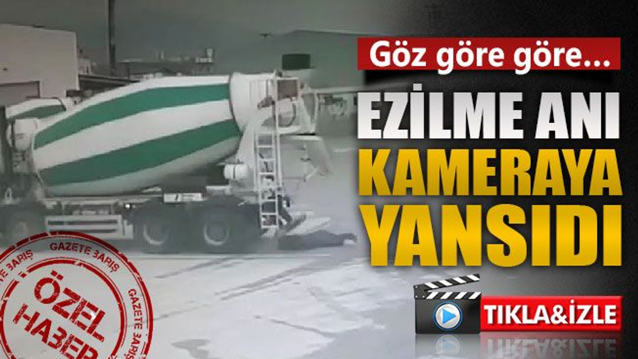 İzmit'teki fabrikada mikserin işçiyi ezdiği anlar kameraya yansıdı