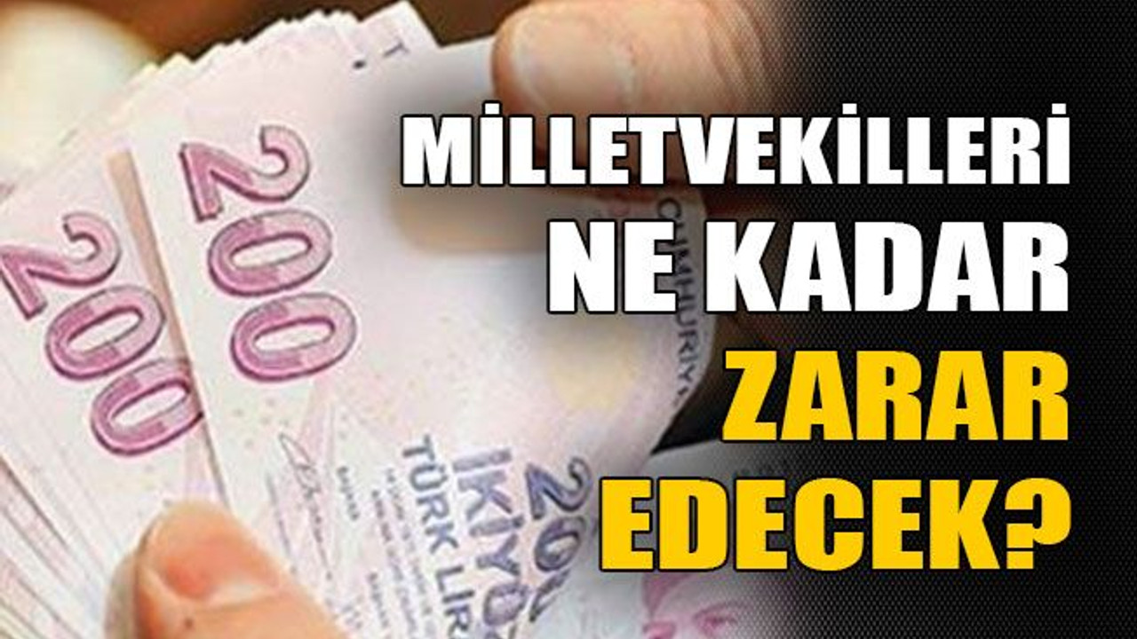 Milletvekilleri ne kadar zarar edecek?