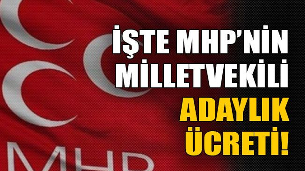 İşte MHP’nin milletvekili adaylık ücreti!
