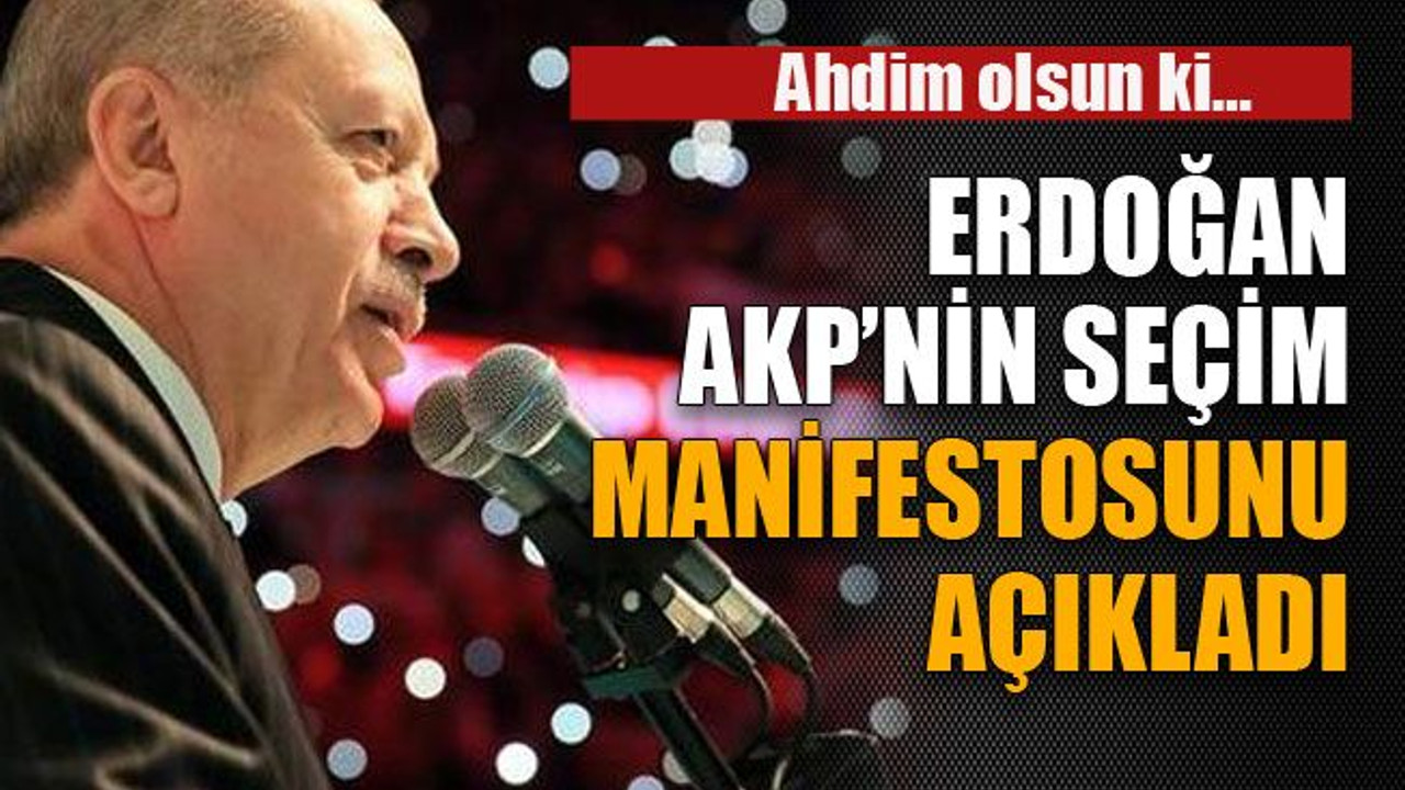 Erdoğan AKP’nin seçim manifestosunu açıkladı