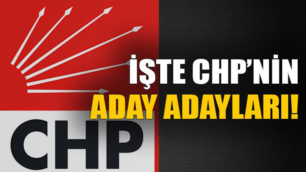 İşte CHP’nin aday adayları