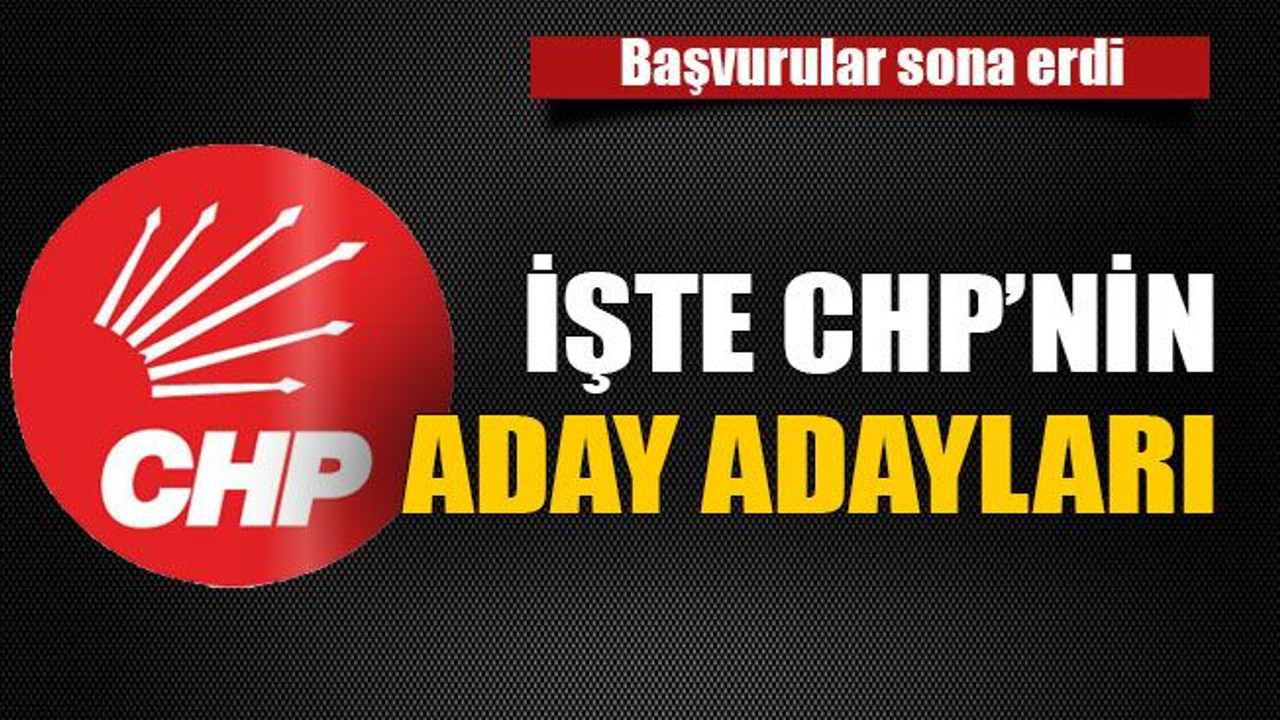 İşte CHP’nin aday adayları