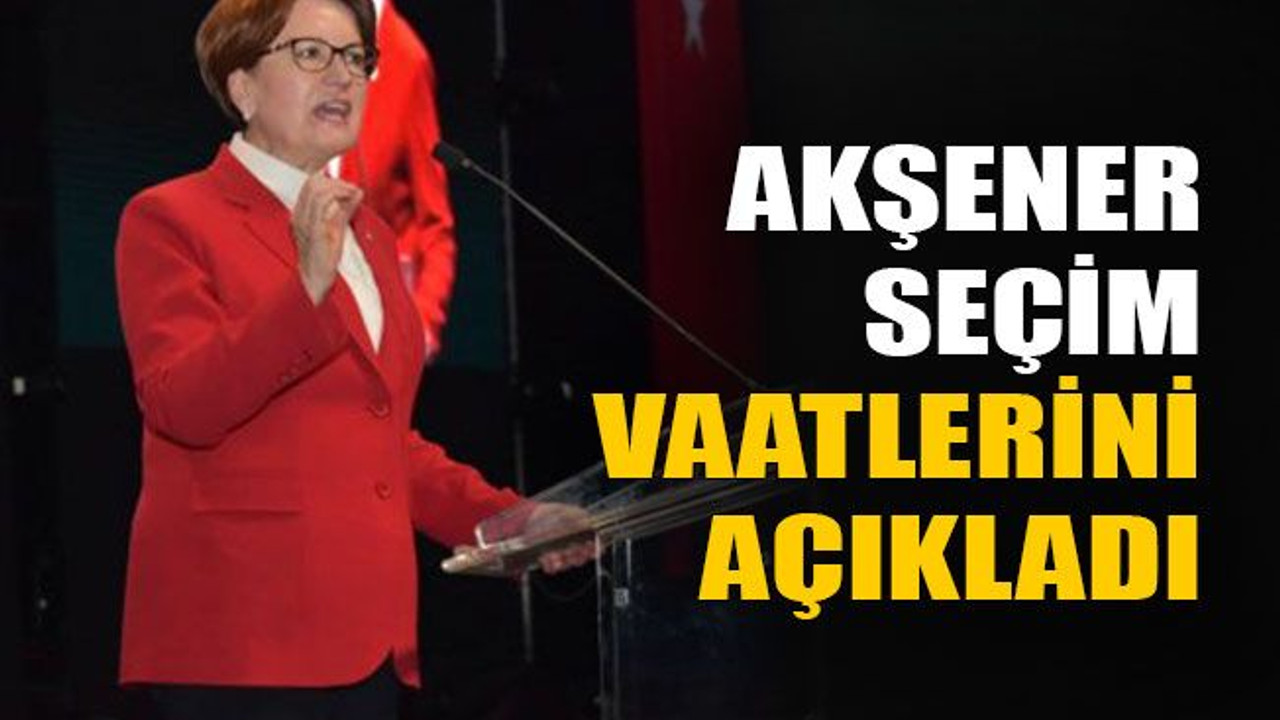 Akşener seçim vaatlerini açıkladı