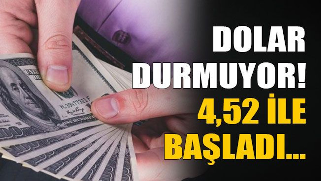 Dolar durmuyor! 4,52 ile başladı…