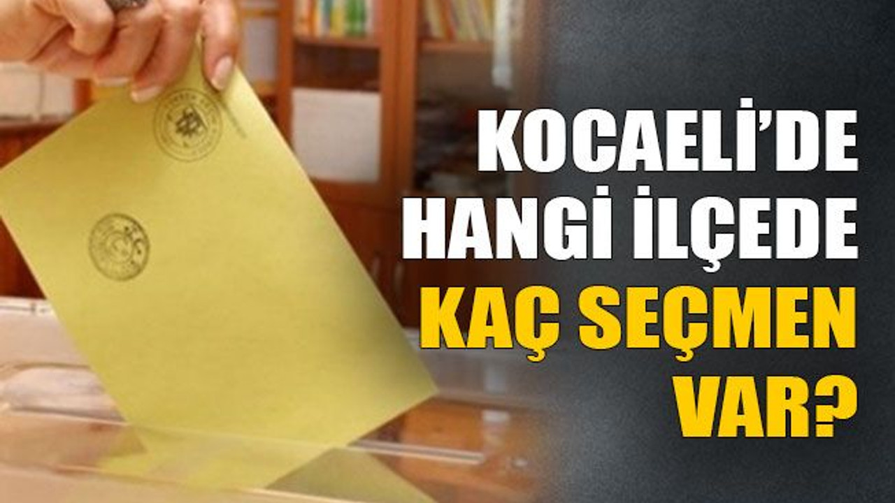Kocaeli’de hangi ilçede kaç seçmen var?