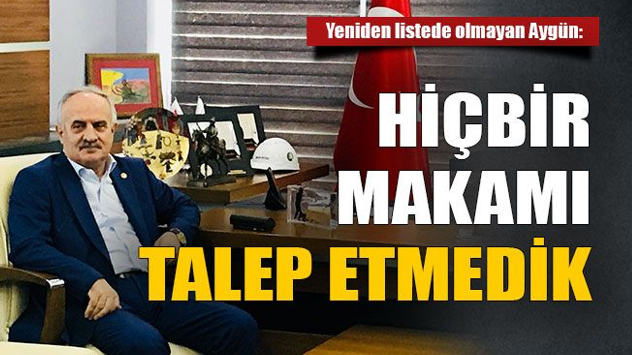 Yeniden listede olmayan Aygün: Hiçbir makamı talep etmedik