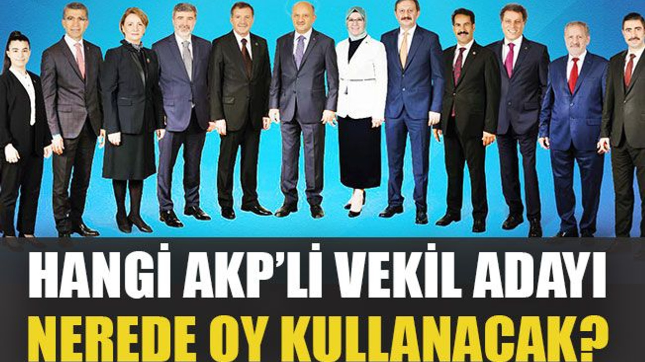Hangi AKP’li vekil nerede oy kullanacak?