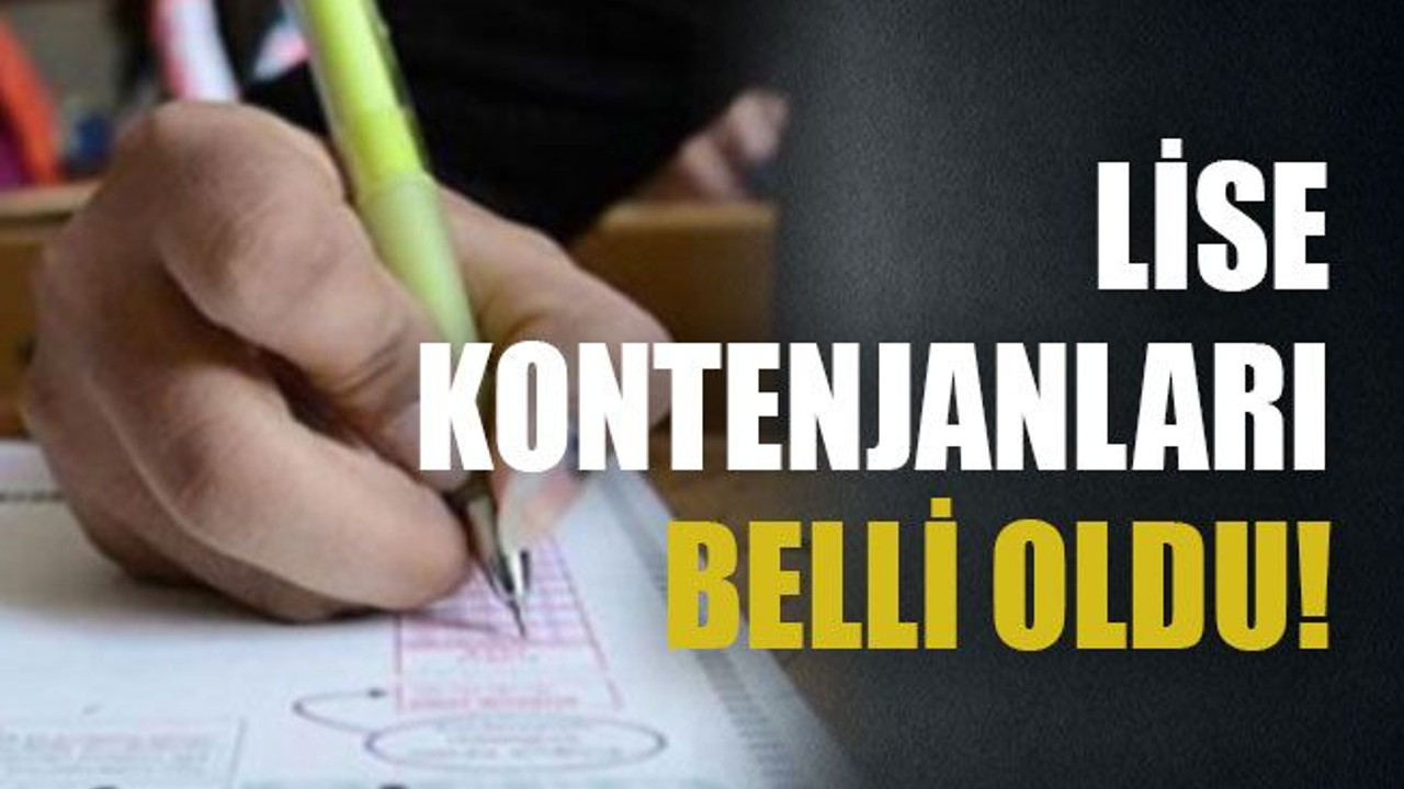 Lise kontenjanları belli oldu!