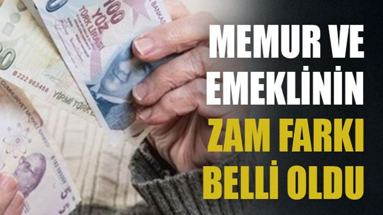 Memur ve emeklinin zam farkı belli oldu