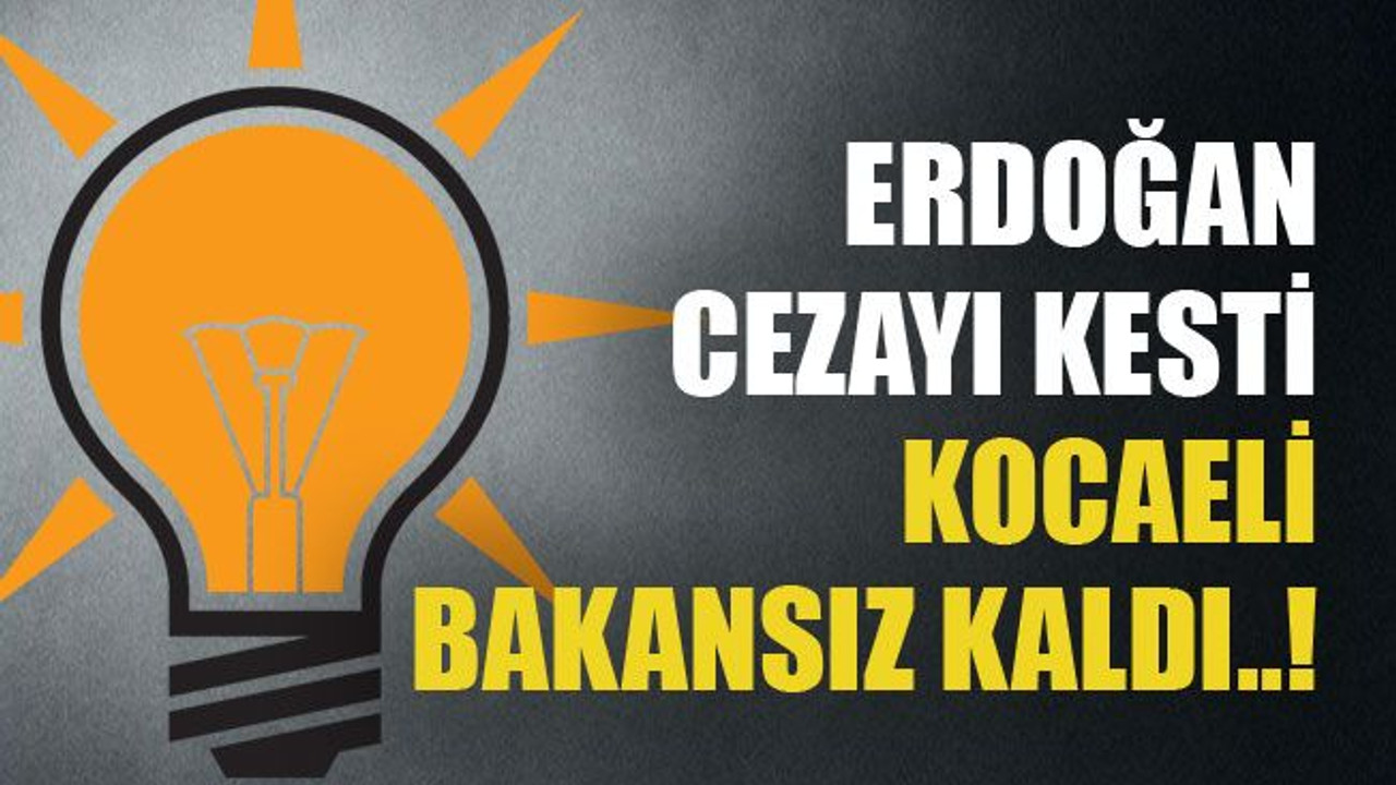 Erdoğan cezayı kesti, Kocaeli bakansız kaldı..!