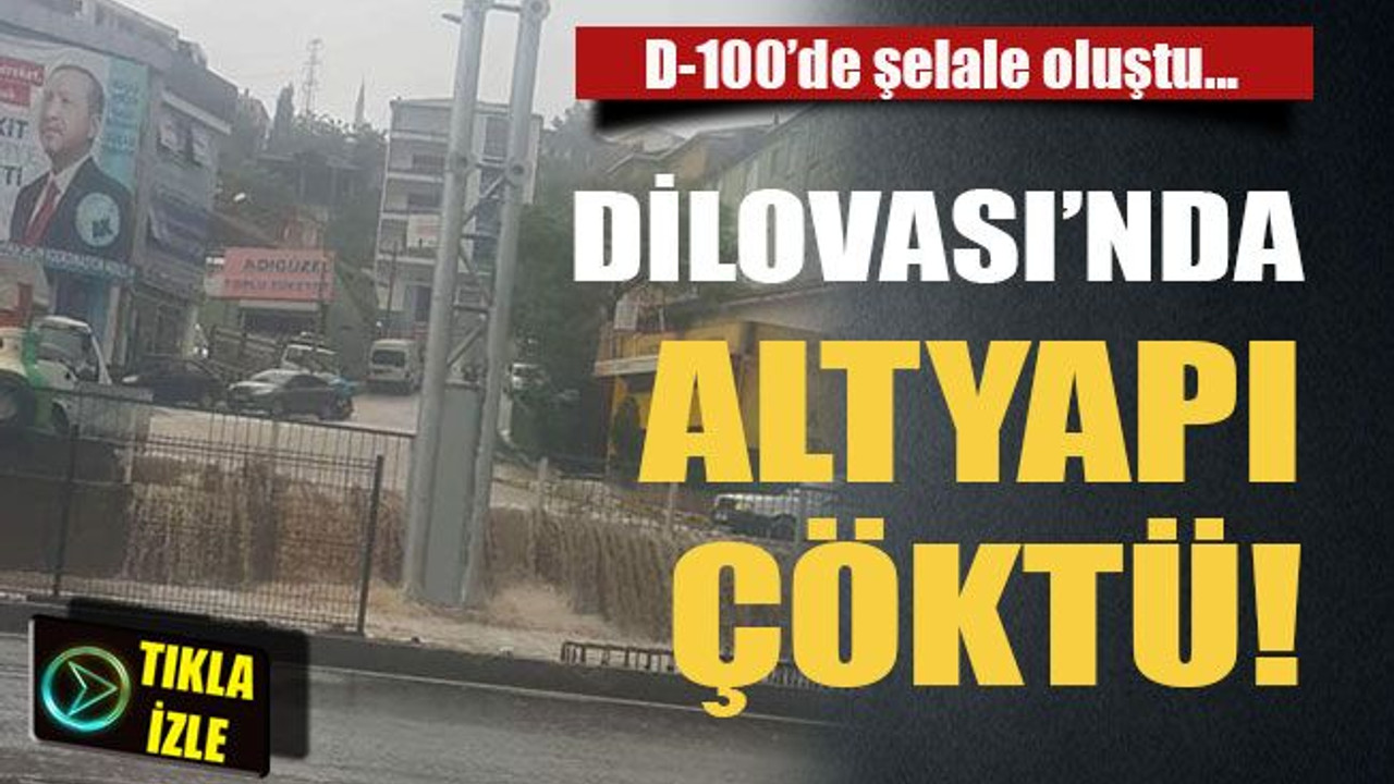 D-100’de şelale oluştu... Dilovası’nda altyapı çöktü!