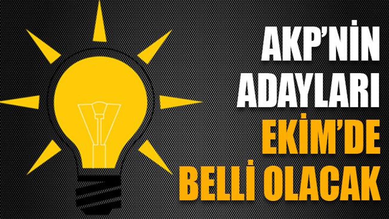 AKP’nin adayları Ekim’de belli olacak