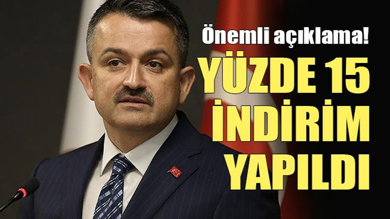 Önemli açıklama! Yüzde 15 indirim yapıldı