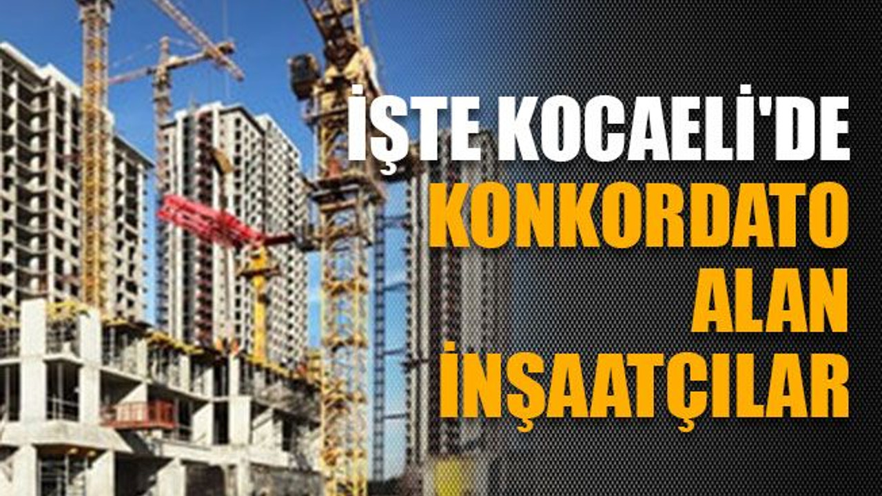 İşte Kocaeli'de konkordato alan inşaatçılar