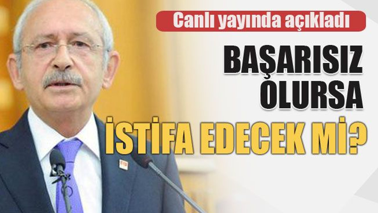 Canlı yayında açıkladı Başarısız olursa istifa edecek mi?