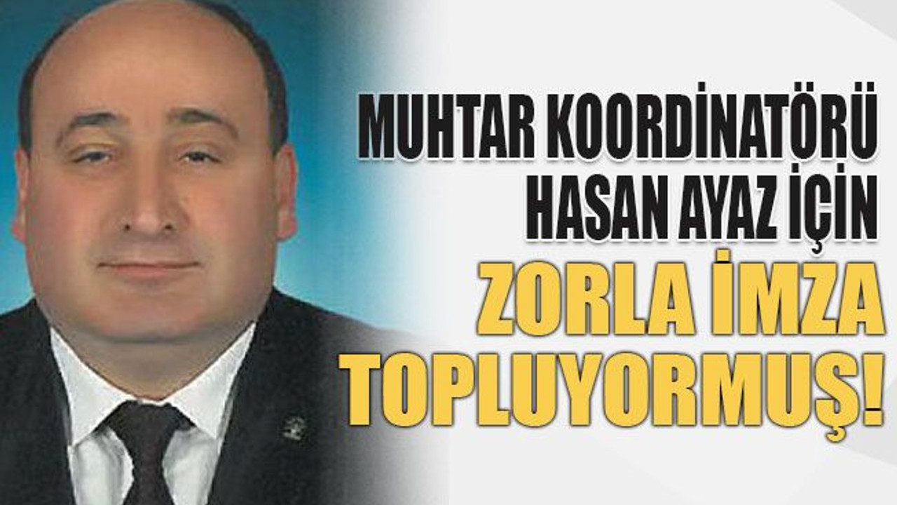Muhtar koordinatörü Hasan Ayaz için zorla imza topluyormuş!