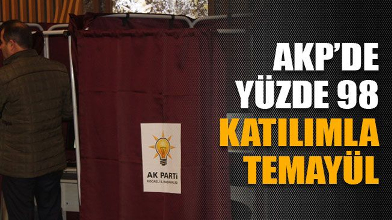 AKP’de yüzde 98 katılımla temayül