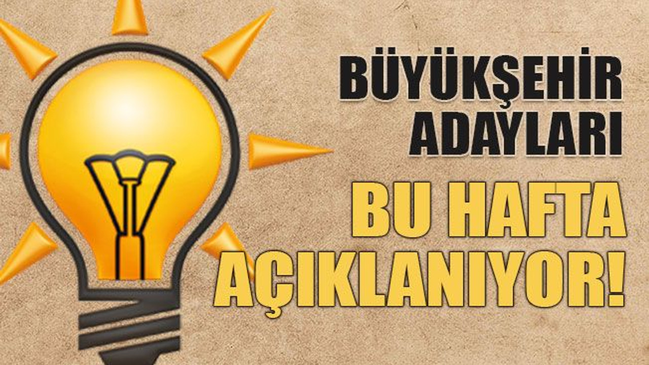 Büyükşehir adayları bu hafta açıklanıyor!