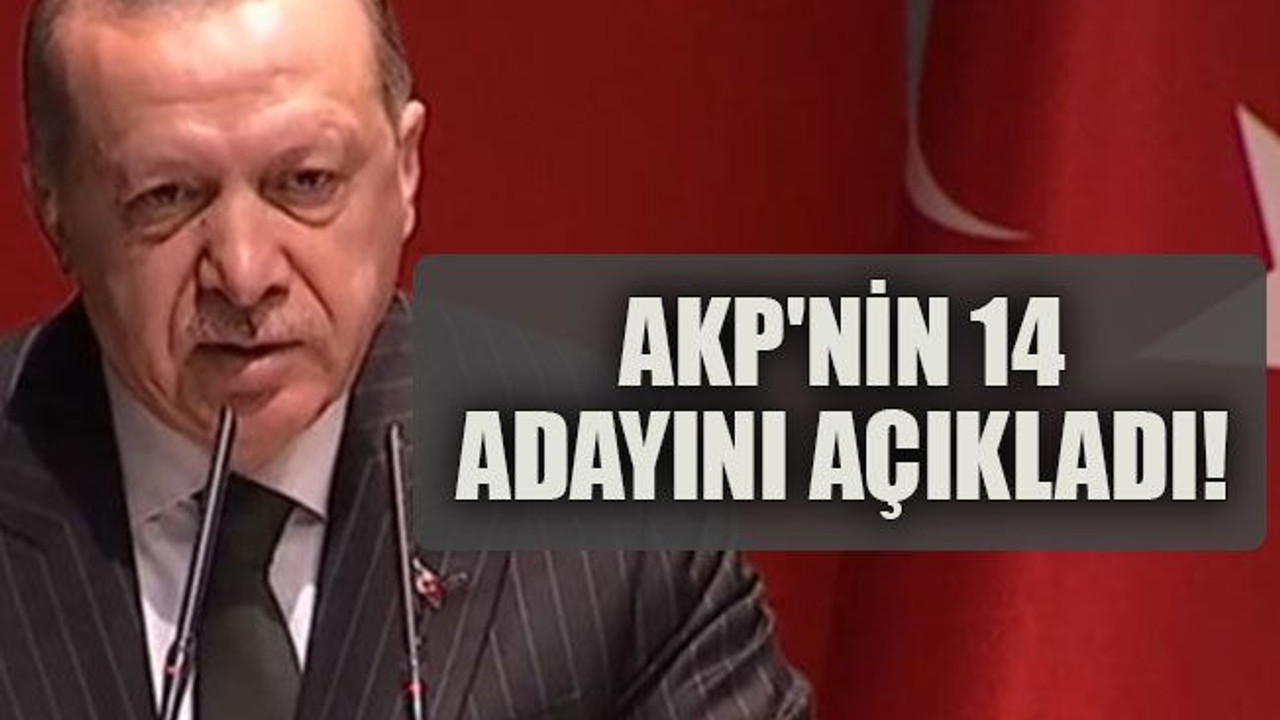 AKP'nin 14 adayını açıkladı!