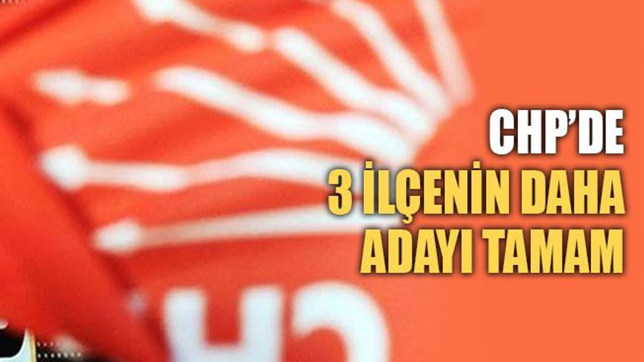 CHP'de 3 ilçenin adayı daha belli oldu