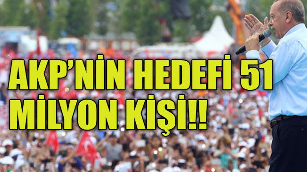 AKP’nin hedefi 51 milyon kişi!!