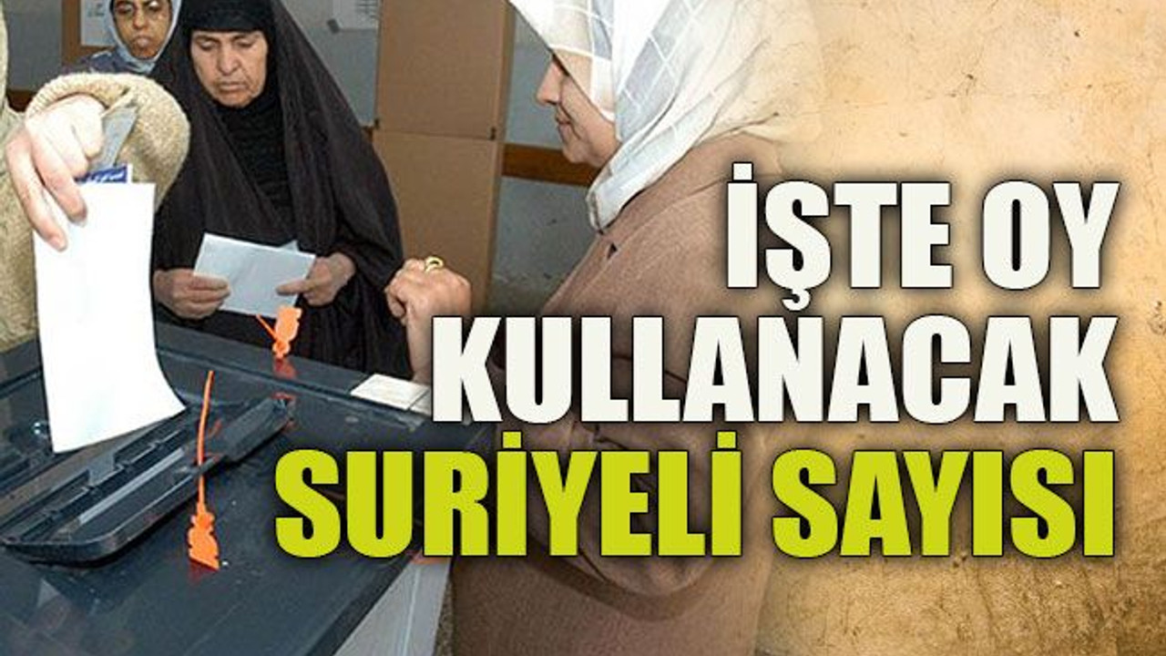 İşte oy kullanacak Suriyeli sayısı