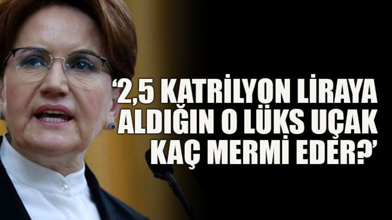 ‘2,5 katrilyon liraya aldığın o lüks uçak kaç mermi eder?’
