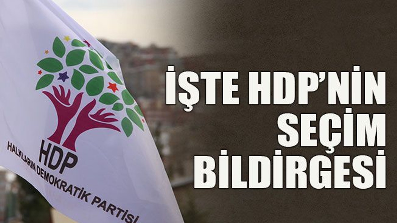 İşte HDP’nin seçim bildirgesi