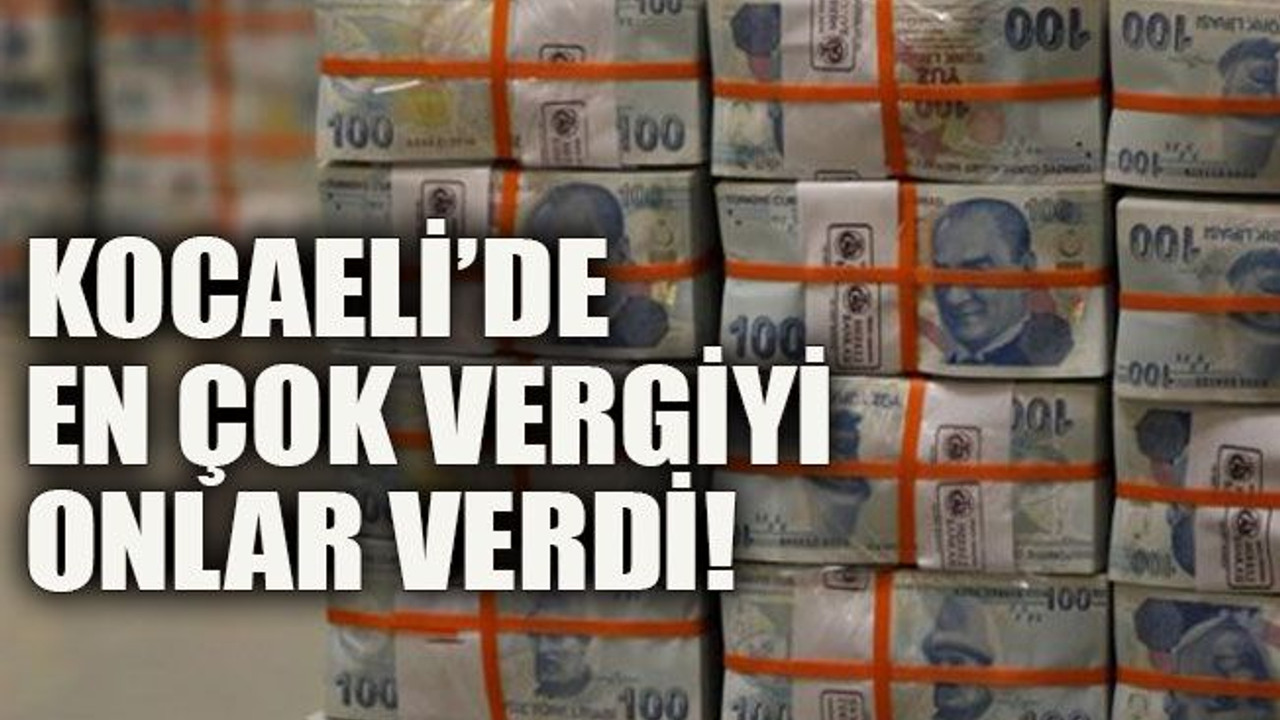 Kocaeli’de en çok vergiyi onlar verdi!