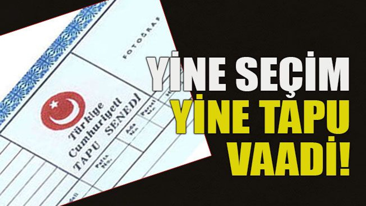 Yine seçim yine tapu vaadi!