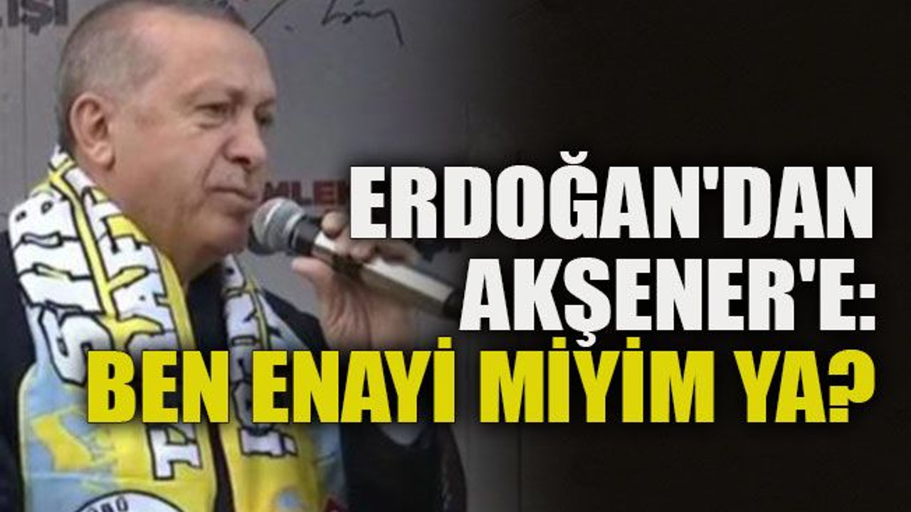 Erdoğan'dan Akşener'e: Ben enayi miyim ya?