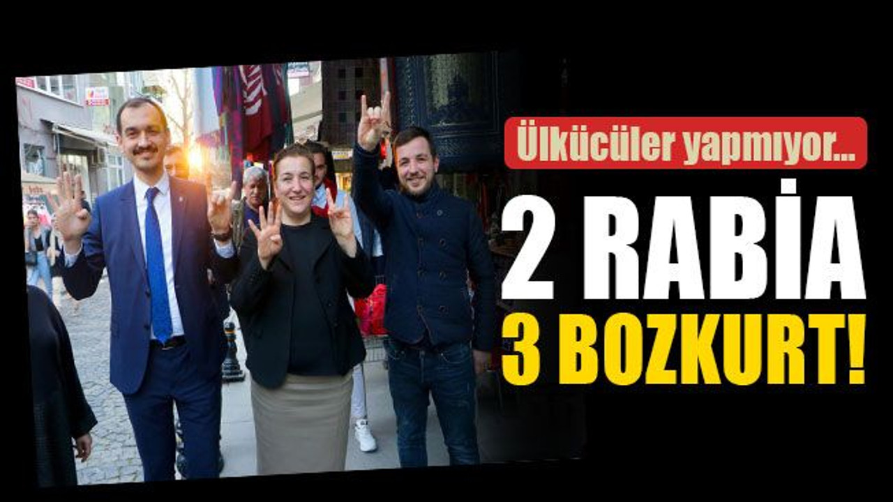 İzmit'te 2 Rabia, 3 Bozkurt! Ülkücüler yapmıyor...