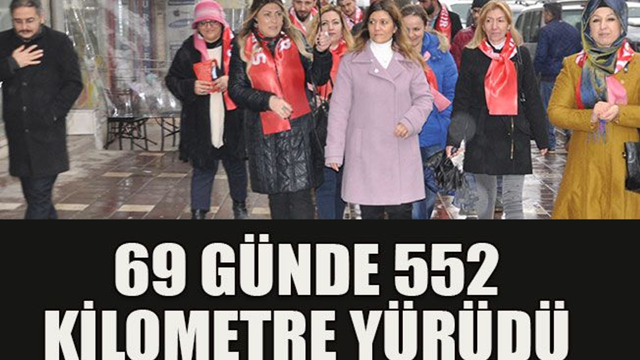 69 günde 552 kilometre yürüdü