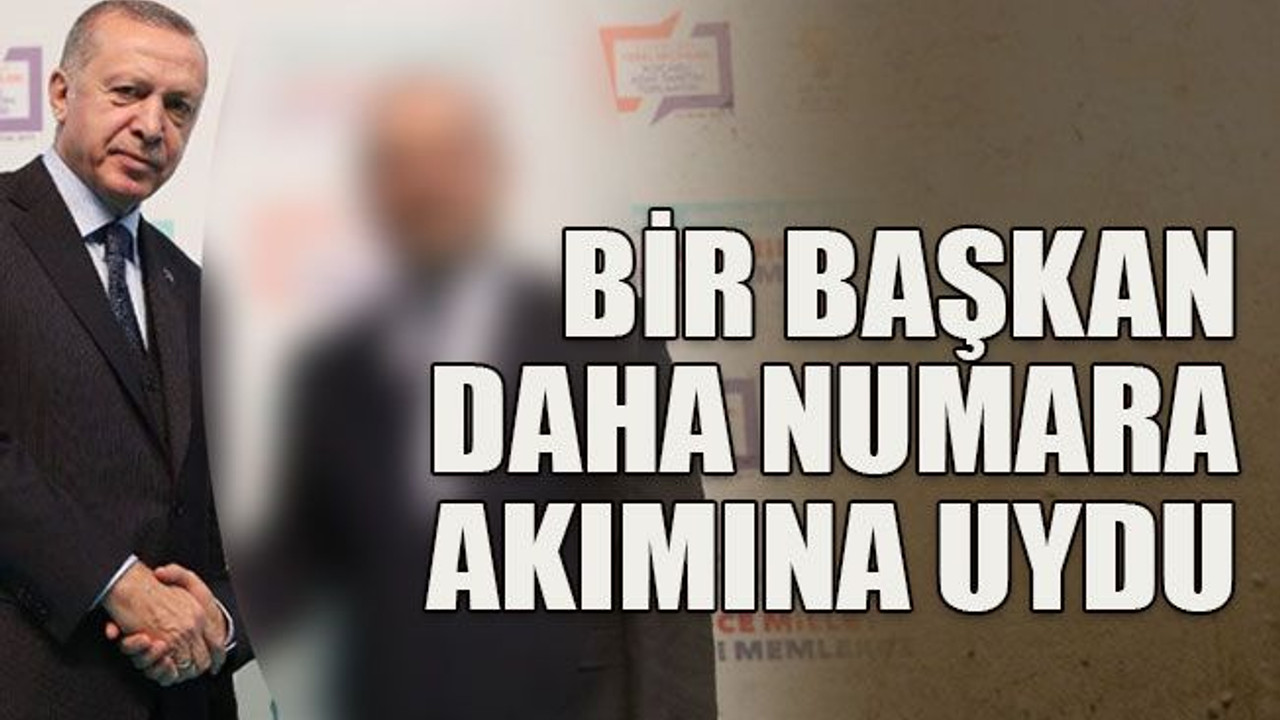 Bir başkan daha numara akımına uydu