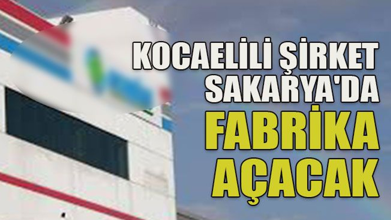 Kocaelili şirket Sakarya'da fabrika açacak