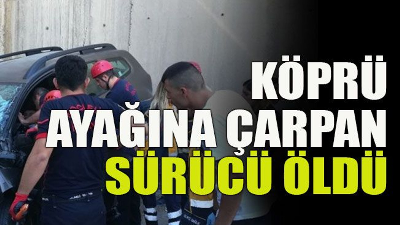Köprü ayağına çarpan sürücü öldü