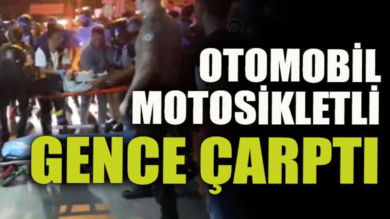 Otomobil, motosikletli gence çarptı