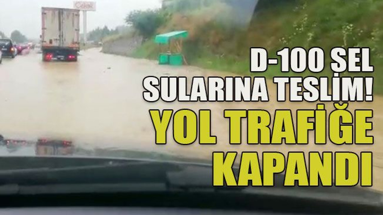 D-100 sel sularına teslim! Yol trafiğe kapandı